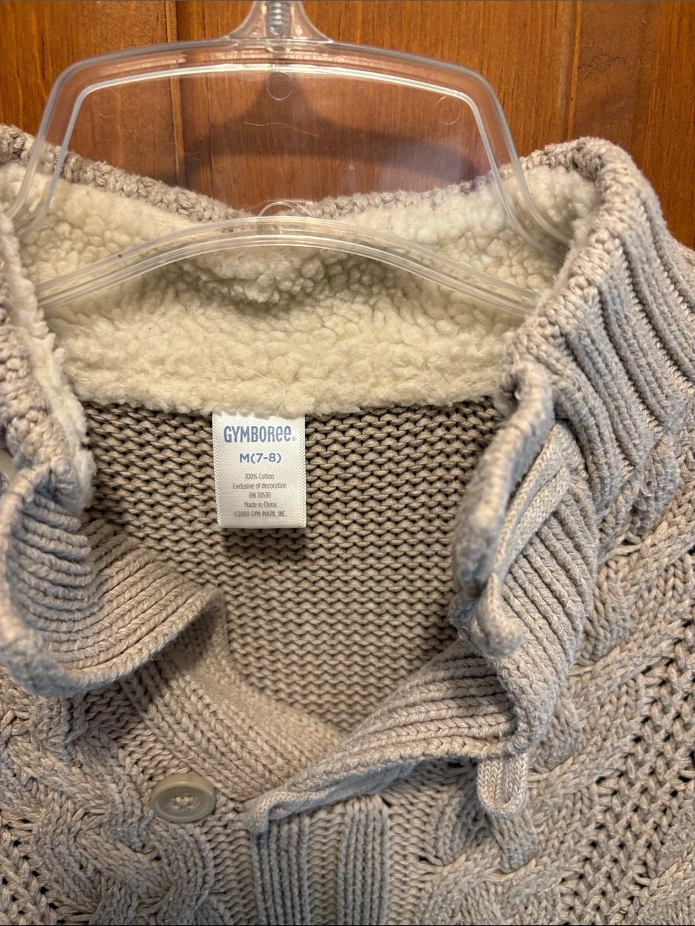 Gymboree Cozy Cable Knit Mock Neck Sweater - Light Gray